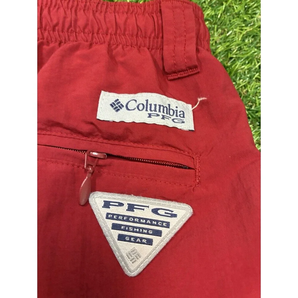 Columbia PFG Omni-Shade Fishing Shorts Men’s Size S Red Quick Dry Outdoors